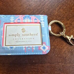 Simply Southern Quilted ID Wallet "Aztec" MIW1566 NWOT Pretty Gold Pink Blue GUC